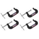 Sealey GCC06 Junior C-Clamp 4pc Set - 51mm x 32mm