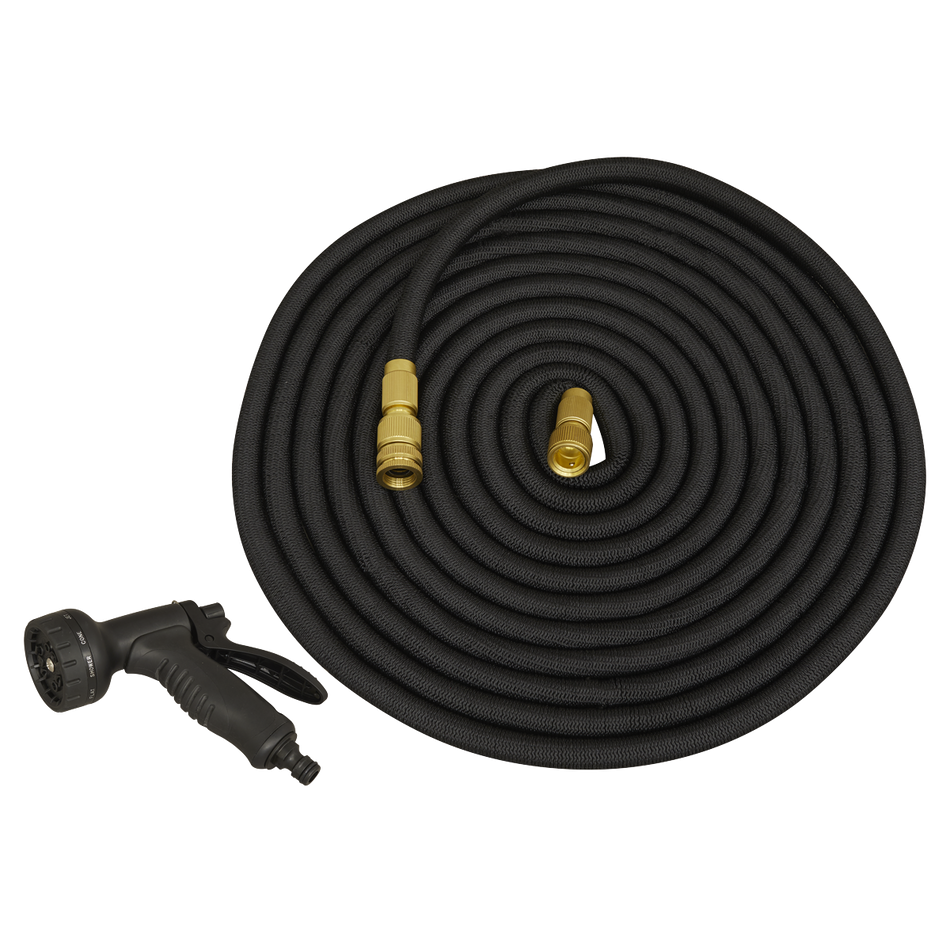 Sealey GH15E Diameter 17mm Expandable Garden Hose Black 15m Premium