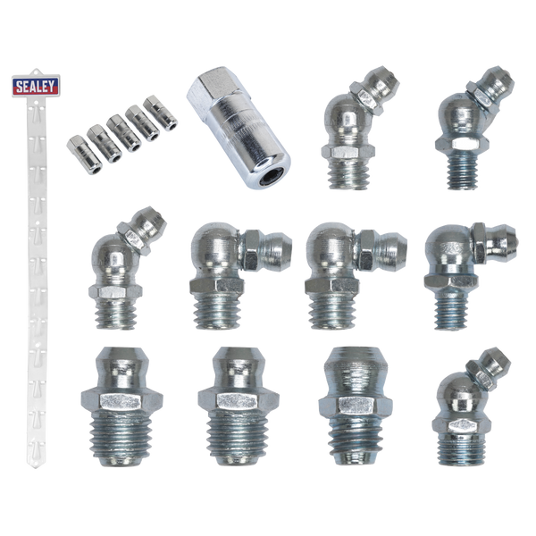 Sealey GNCSET Clip Strip Deal - Grease Nipples & Connectors