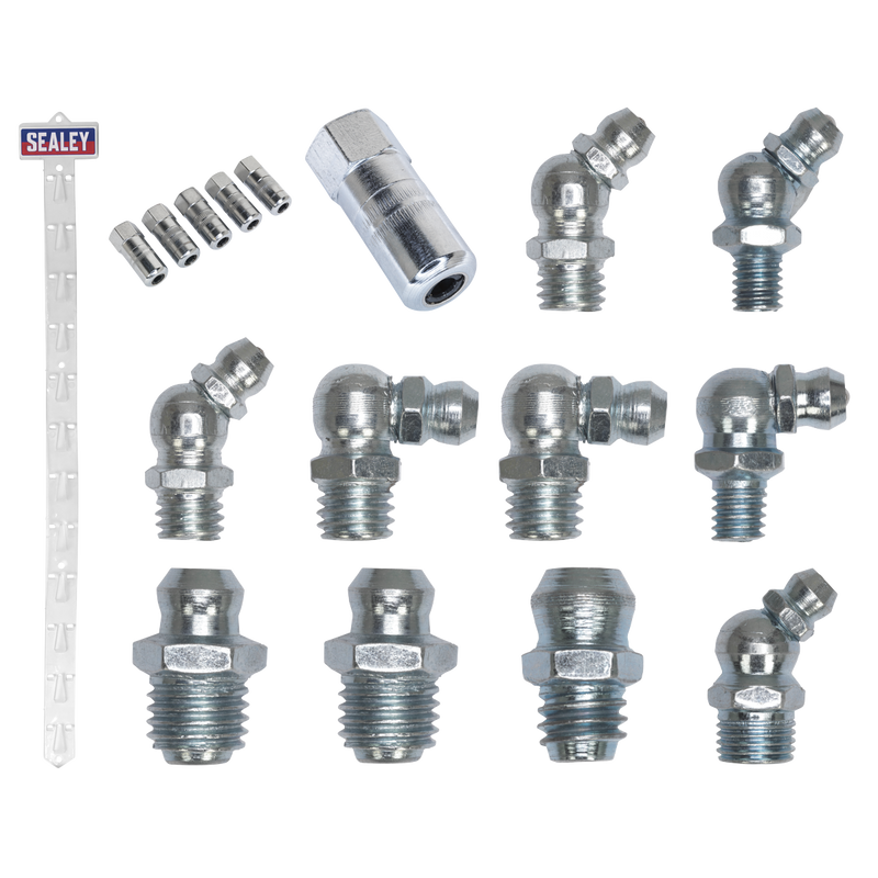 Sealey GNCSET Clip Strip Deal - Grease Nipples & Connectors