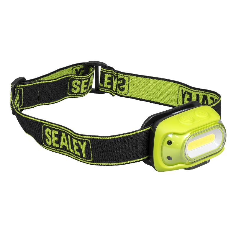 Sealey HT08RG Rechargeable Head Torch with Auto-Sensor 8W COB LED - Green