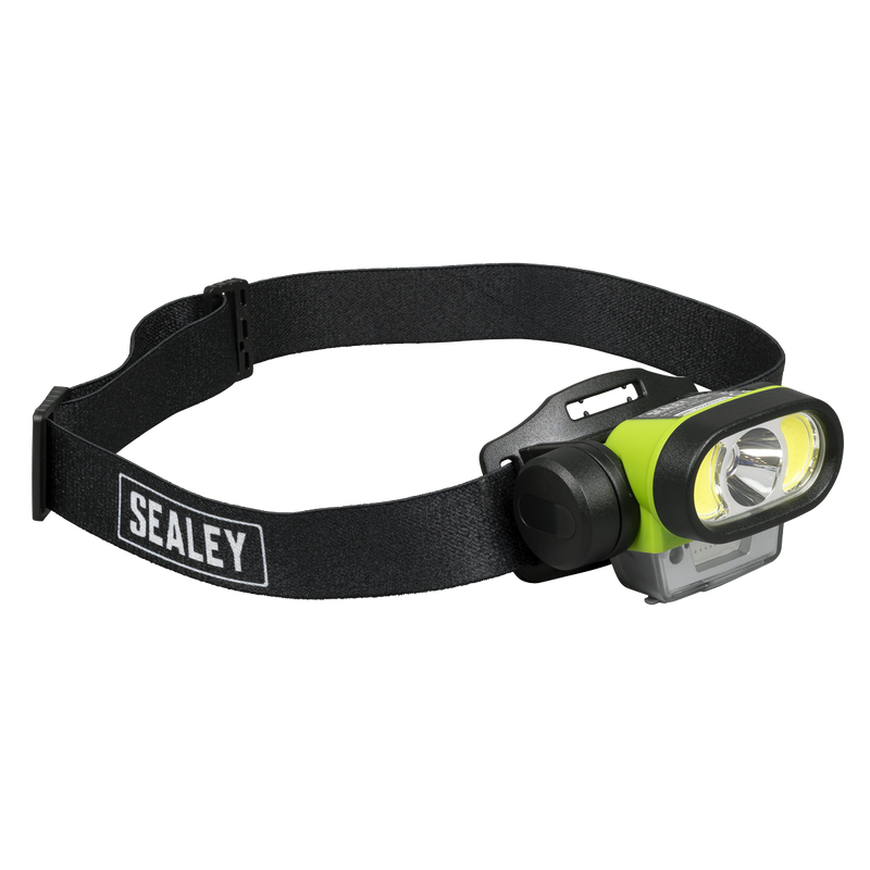 Sealey HT400LED Rechargeable Head Torch with Auto-Sensor 5W & 3W COB LED