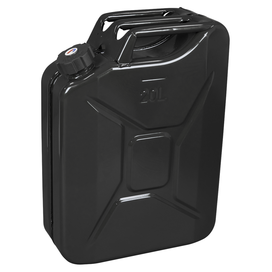 Sealey JC20SCB Screw Cap Metal Jerry Can 20L - Black