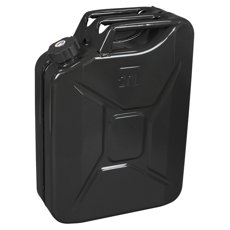Sealey JC20SCB Screw Cap Metal Jerry Can 20L - Black