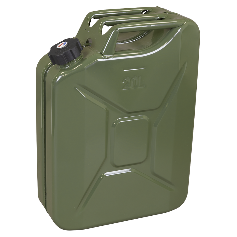 Sealey JC20SCG Screw Cap Metal Jerry Can 20L - Green