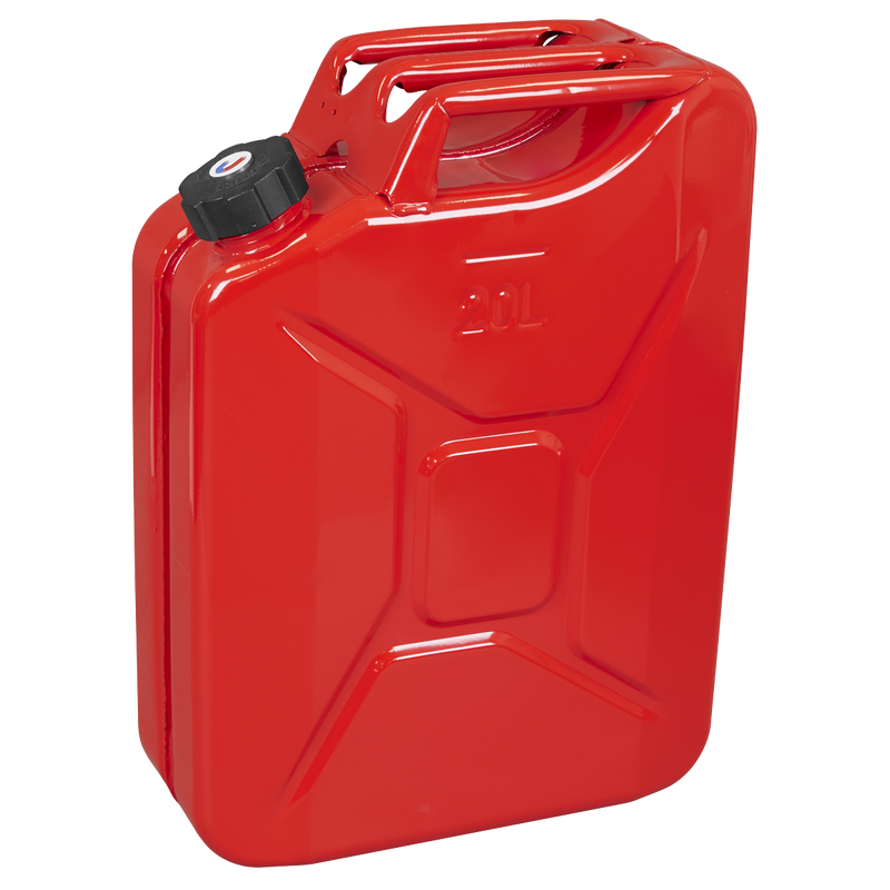 Sealey JC20SCR Screw Cap Metal Jerry Can 20L - Red