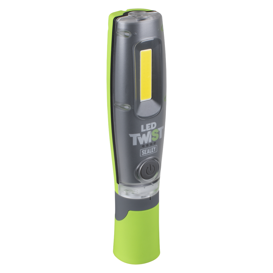 Sealey LED1001G LED Twist Rechargeable Inspection Light 8W COB & 1W SMD