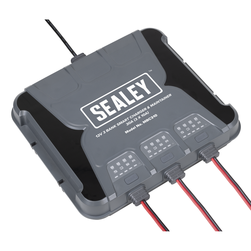 Sealey MBC310 3 Bank 12V Smart Charger & Maintainer 30A (3 x 10A)