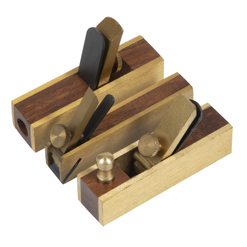 Sealey MBP03 Mini Brass Plane Set 3pc