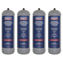 Sealey MIGMIX2.24 430g 2.2L, Disposable Argon/Carbon Dioxide Gas Cylinder - Pack of 4