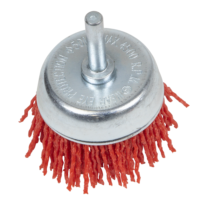Sealey NFB50 Nylon Filament Cup Brush 50mm with 6mm Shaft