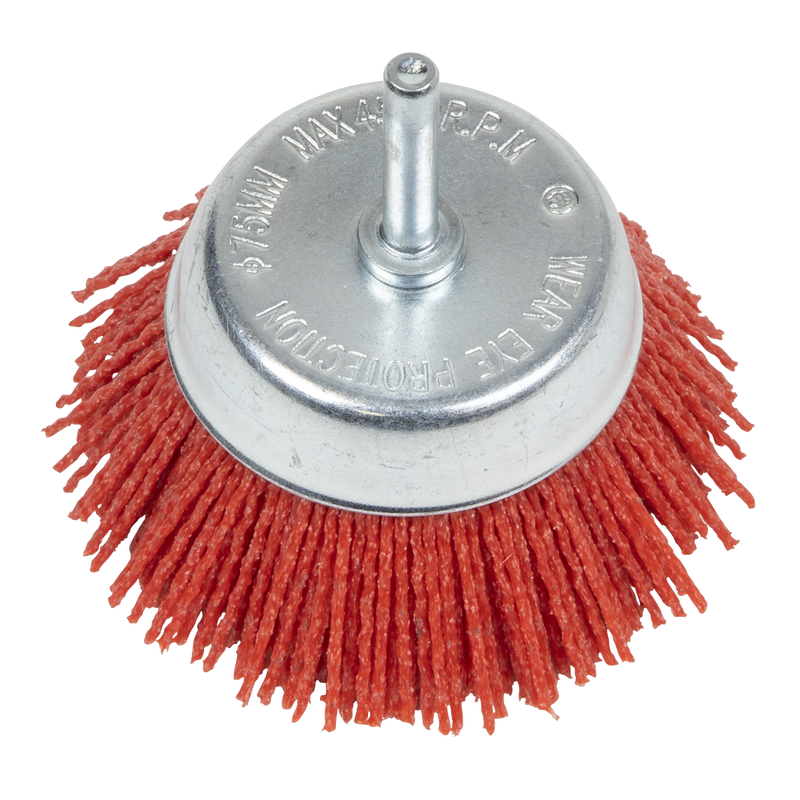 Sealey NFB75 75mm Nylon Filament Cup Brush with 6mm Shaft