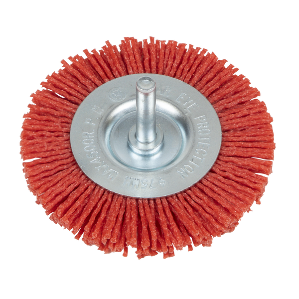 Sealey NFBC75 75mm Nylon Filament Circular Brush with 6mm Shaft