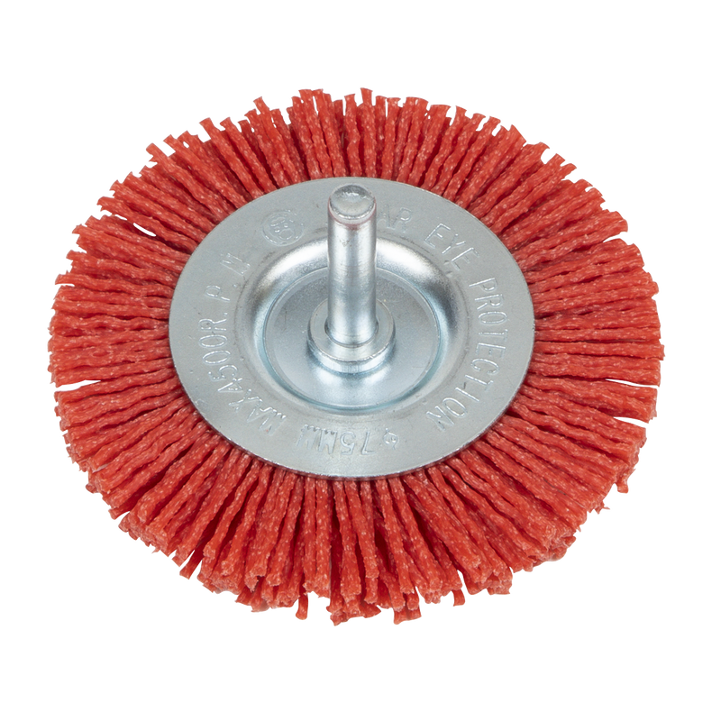 Sealey NFBC75 75mm Nylon Filament Circular Brush with 6mm Shaft