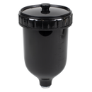 Sealey PC02 UV Paint Spray Gun Pot with Brass Fitting 600ml - Black