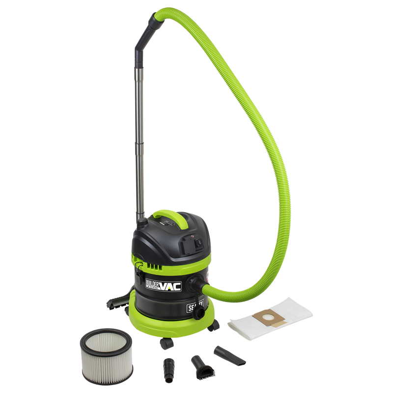 Sealey PC150BV BuilderVac¬Æ 15L M Class Vacuum Cleaner Wet & Dry with Stainless Steel Drum 1400W/230V