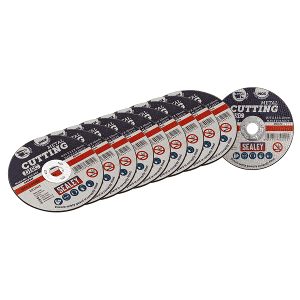 Sealey PTC/3CT10 75 x 1.2mm Cutting Disc 10mm Bore - Pack of 10