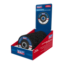 Sealey PTC/CW115DB 115 x 13mm Black Polycarbide Abrasive Strip Disc 22mm Bore - Display Box of 10