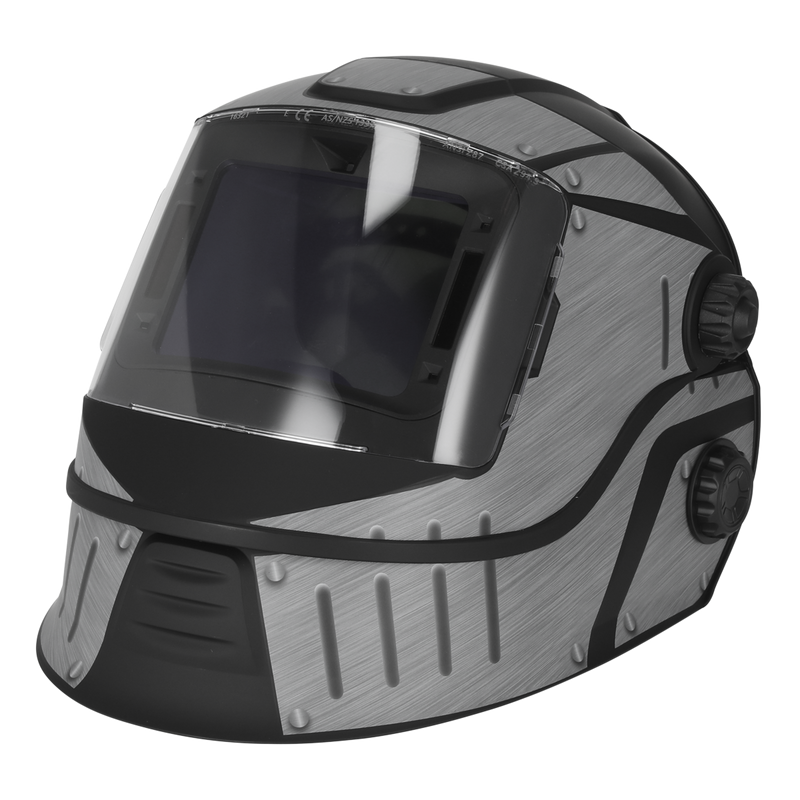 Sealey PWH603 Auto Darkening Solar Powered Flip-Up Welding Helmet Shade 9-13