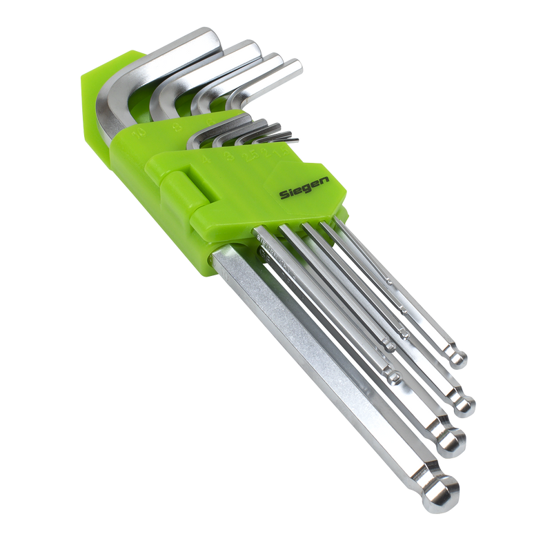Sealey S01260 Hex Key Set Ball-End Long 9pc - Metric