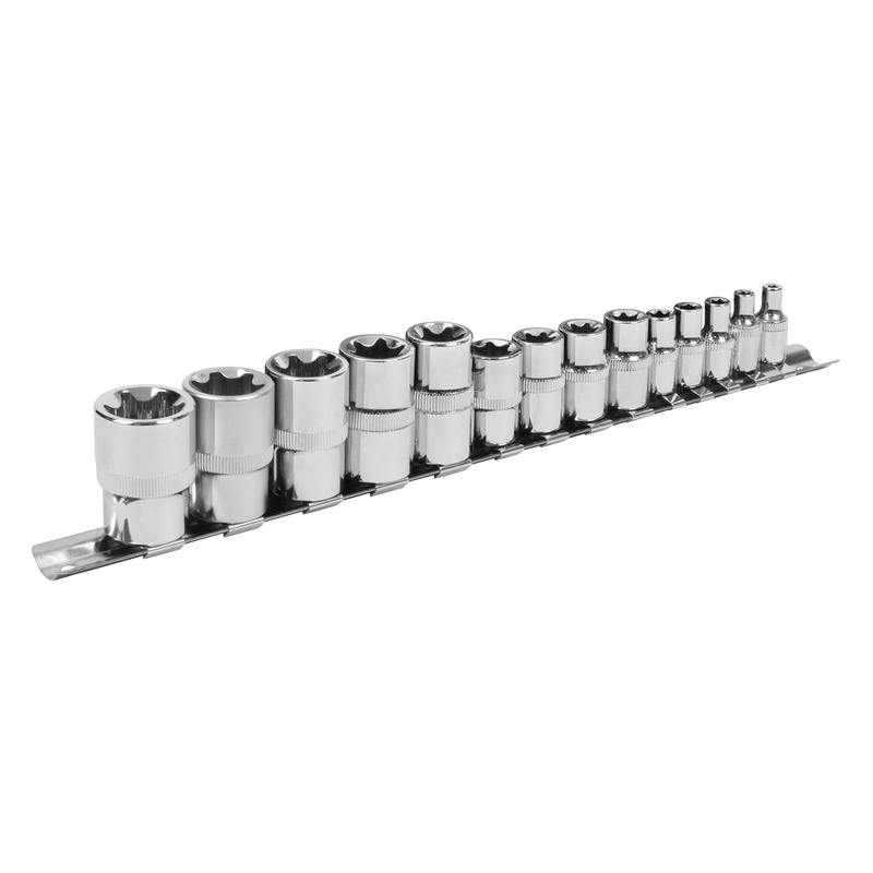 Sealey S01265 TRX-Star* Socket Set 14pc 1/4", 3/8" & 1/2"Sq Drive E4-E24