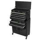 Sealey S01267 Top Chest & Rollcab Combination 6 Drawer with Tool Kit 247pc
