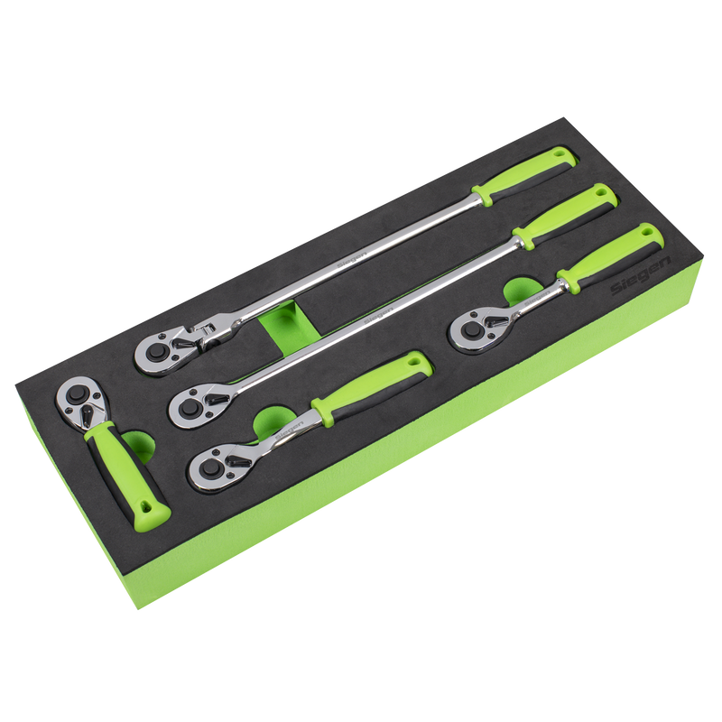 Sealey S01290 Ratchet Wrench Set 1/4"Sq 5pc Drive Flip Reverse