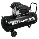 Sealey SAC10030VA 100L V-Twin Direct Drive Air Compressor 3hp