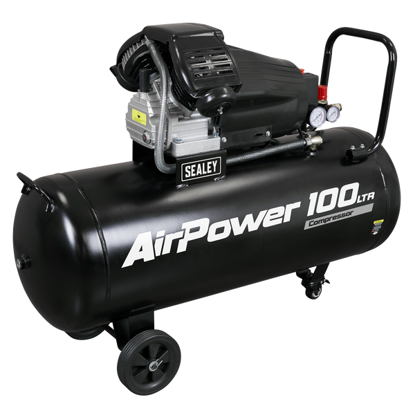 Sealey SAC10030VA 100L V-Twin Direct Drive Air Compressor 3hp