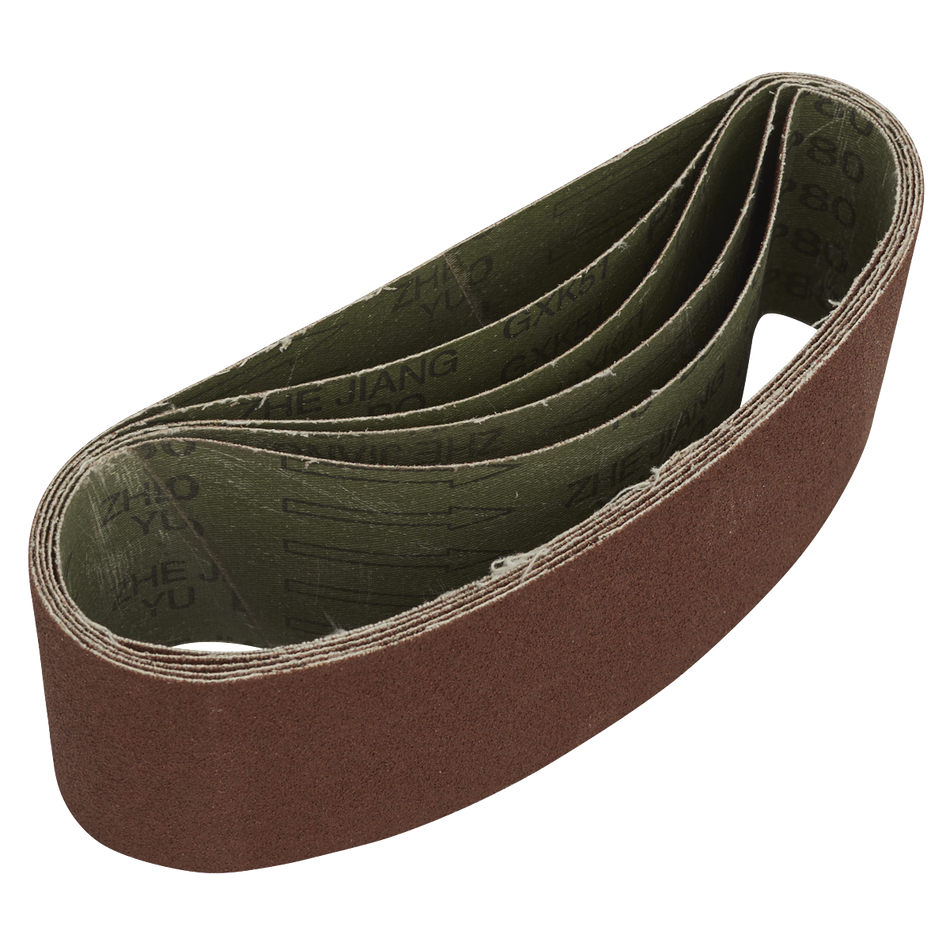 Sealey SB80457 Sanding Belt 76 x 457mm 80Grit Pack of 5