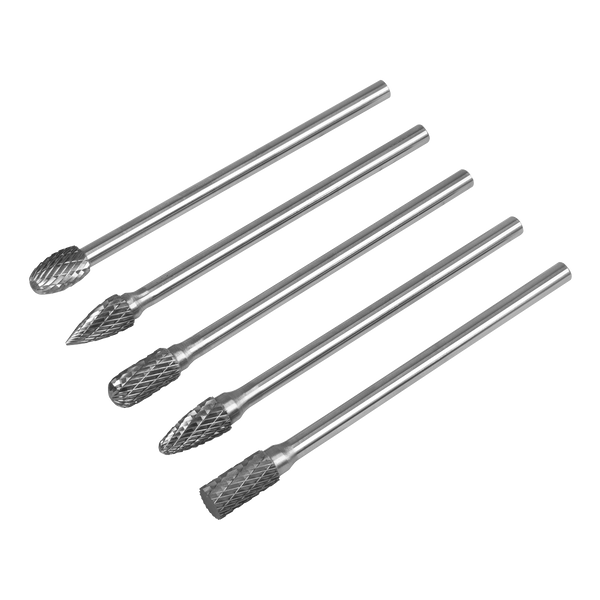 Sealey SDBK5XL Tungsten Carbide Rotary Burr Set Extra-Long 5pc