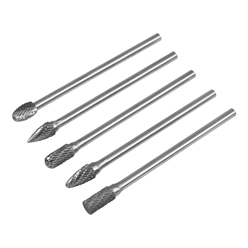 Sealey SDBK5XL Tungsten Carbide Rotary Burr Set Extra-Long 5pc