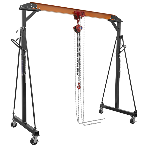 Sealey SG1000KITG Portable Adjustable Gantry Crane with Geared Trolley Combo 1 Tonne