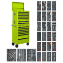Sealey SPTHVCOMBO1 Tool Chest Combination 14 Drawer with Ball-Bearing Slides - Green & 1179pc Tool Kit