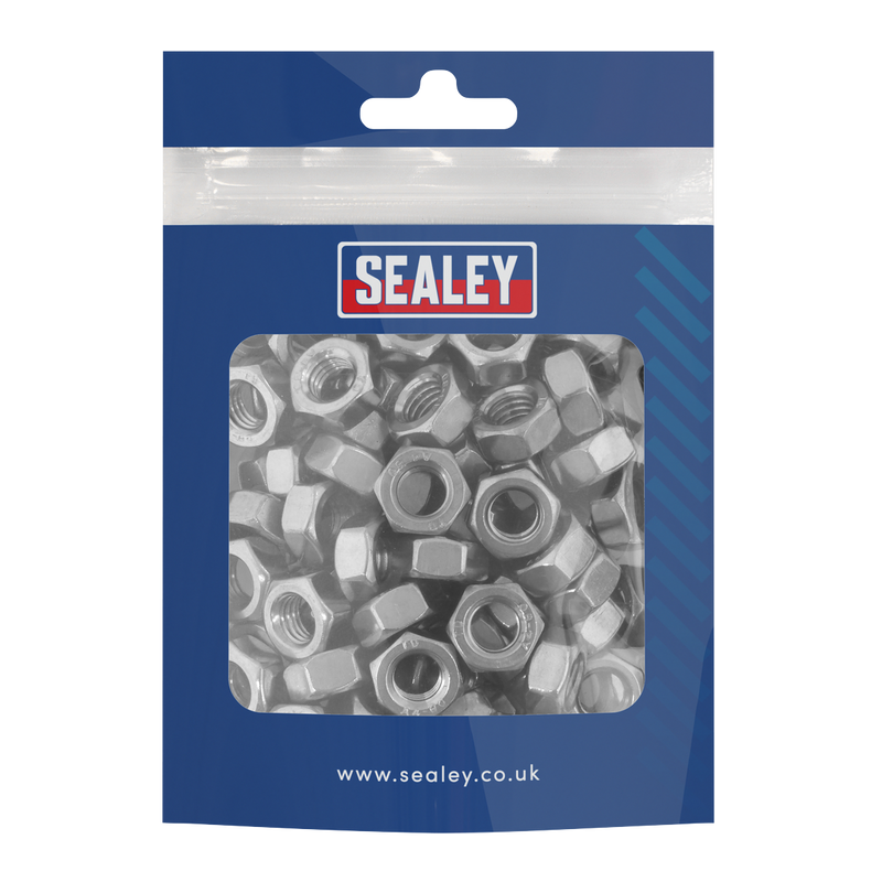 Sealey SS8 Stainless Steel Full Nut Din 934  M8 x 1.25 pitch - Pack of 100