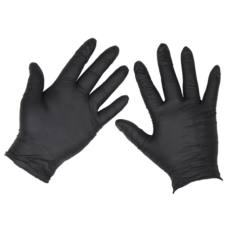 Sealey SSP60L Extra-Thick Powder-Free Disposable Nitrile Gloves, Large - Pack of 100
