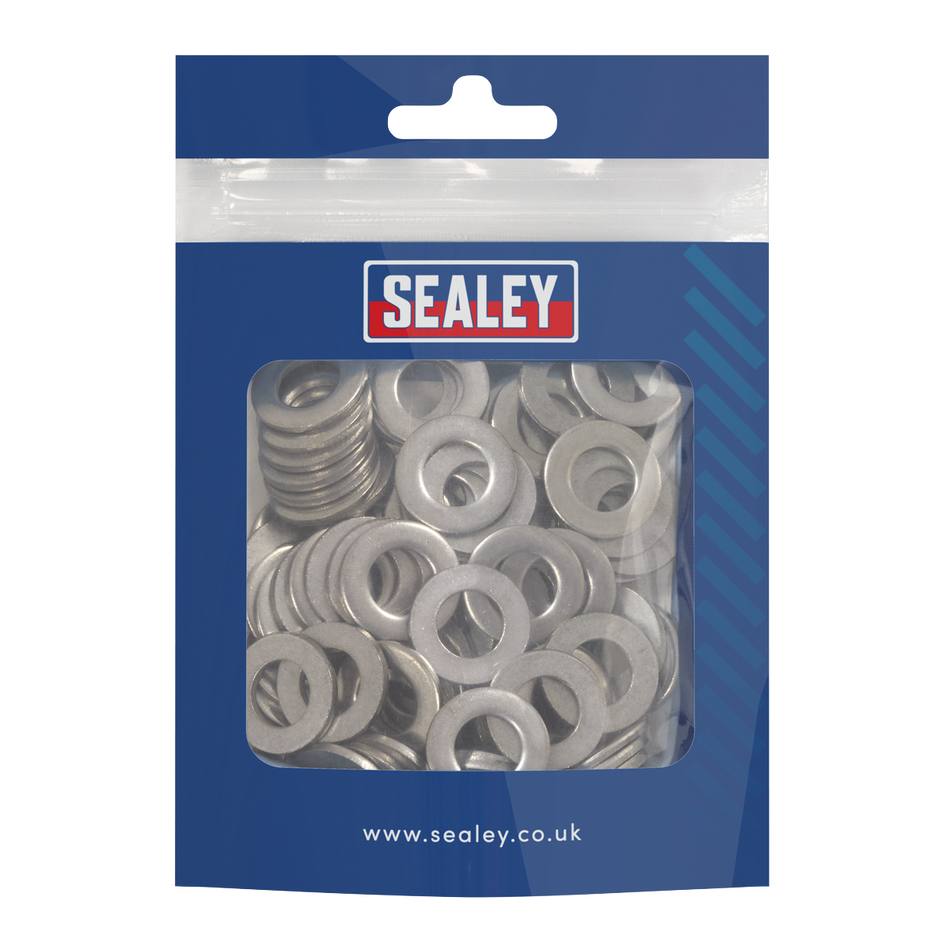 Sealey SSW10 Stainless Steel Flat Washer M10 A2, DIN 125 - Pack of 100