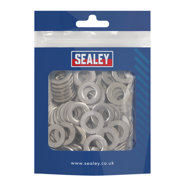 Sealey SSW10 Stainless Steel Flat Washer M10 A2, DIN 125 - Pack of 100