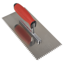 Sealey T7804 Stainless Steel 270mm Notched Trowel - Rubber Handle - 4mm