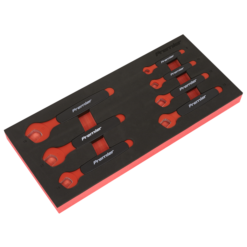 Sealey TBTE03 Insulated Open-End Spanner Set with Tool Tray 7pc VDE Approved