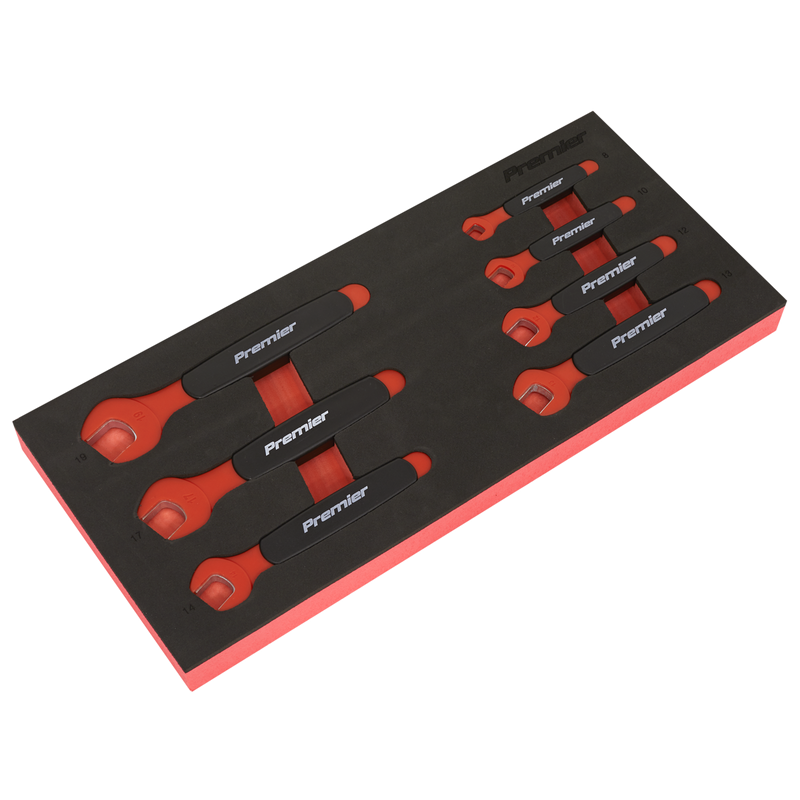 Sealey TBTE03 Insulated Open-End Spanner Set with Tool Tray 7pc VDE Approved