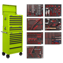 Sealey TBTPCOMBO7 Superline PRO® Tool Chest Combination 14 Drawer with 446pc Tool Kit - Green