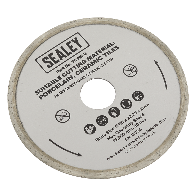 Sealey TC115.B Blade Diameter 115 (Bore Diameter 22.23mm)