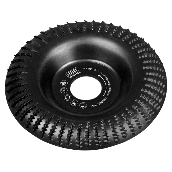 Sealey WCD115A 115mm Arc Shape Wood Carving Disc 22mm Bore