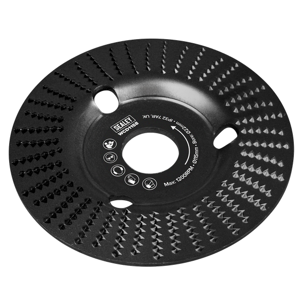 Sealey WCD115B 115mm Bevel Shape Wood Carving Disc 22mm Bore