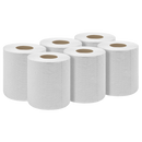 Sealey WHT60 White Embossed 2-Ply Paper Roll 60m - Pack of 6
