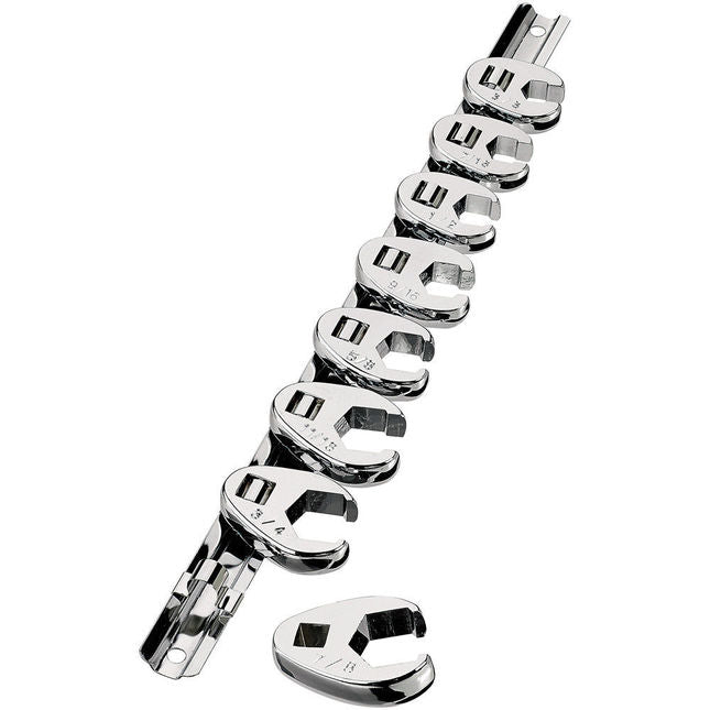 Clarke 1700595 PRO195 8 Piece 3/8" Drive Imperial Crows Foot Spanner Set
