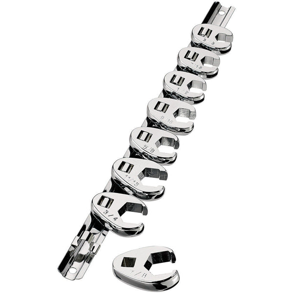 Clarke 1700595 PRO195 8 Piece 3/8" Drive Imperial Crows Foot Spanner Set