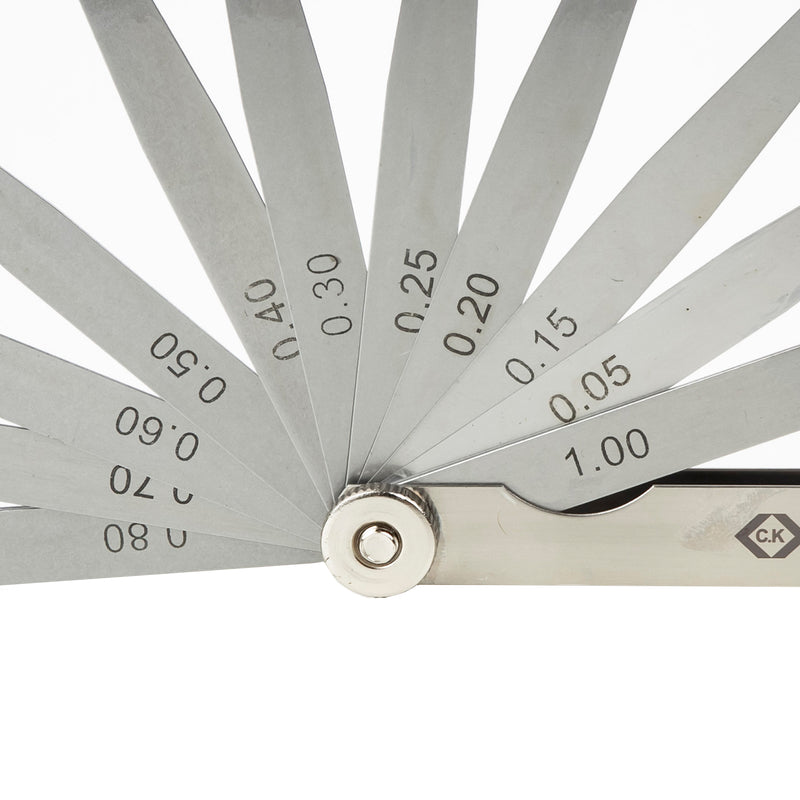C. K Tools T3527M 413 Feeler Gauge 4in/100mm 13 Blade Metric