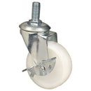 Clarke 4200261 ML244-A White Polypropylene 63mm Threaded Castor Swivel/Swivel & Brake